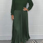 ⏳Limited-Time 50% OFF⏰Women's solid color Long Sleeve Jumper & Pleated Bottom Dress👚👗