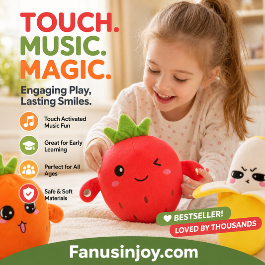 🍌Final Hours Flash Sale 50% OFF!!⚡🍓Give him a joyful childhood！🎶Fruit Sensor Beat Interactive Doll