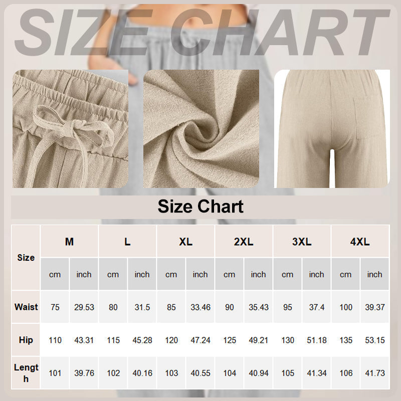 💥Summer Hot Sale - 50% OFF🔥Women's Summer Linen Cotton Wide Leg Pants