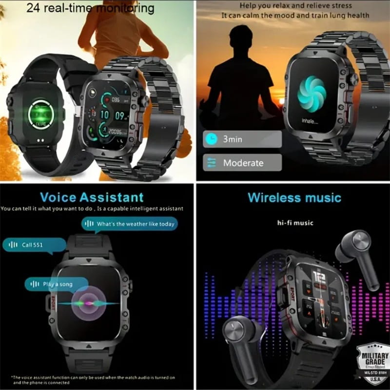 📢📢49% OFF !! ⏰Rugged Outdoor Smart Watch - 100+ Sports Modes