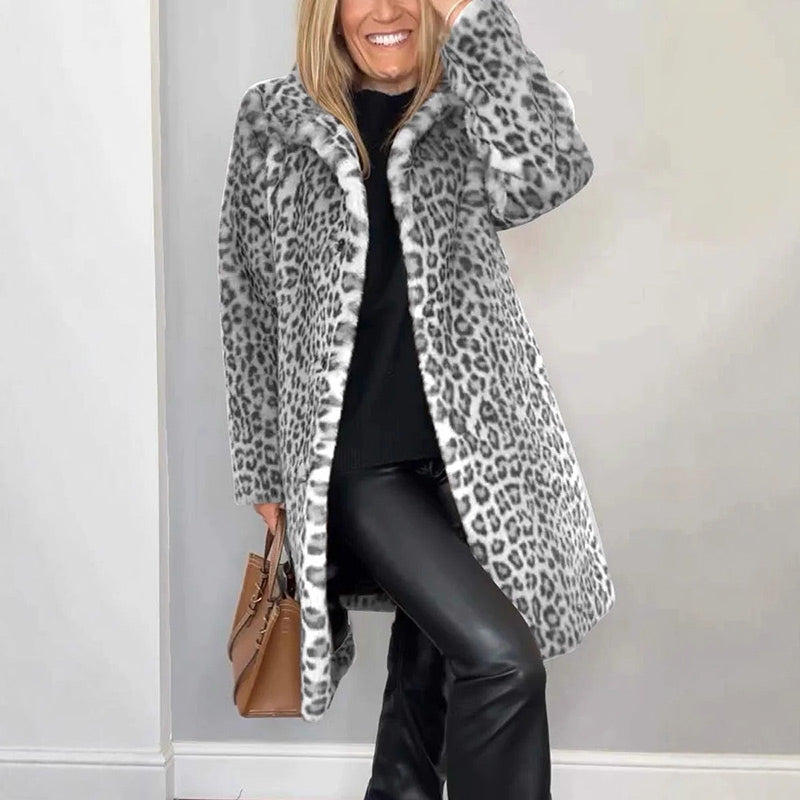 💖Women's Leopard Print Mid-Length Jacket