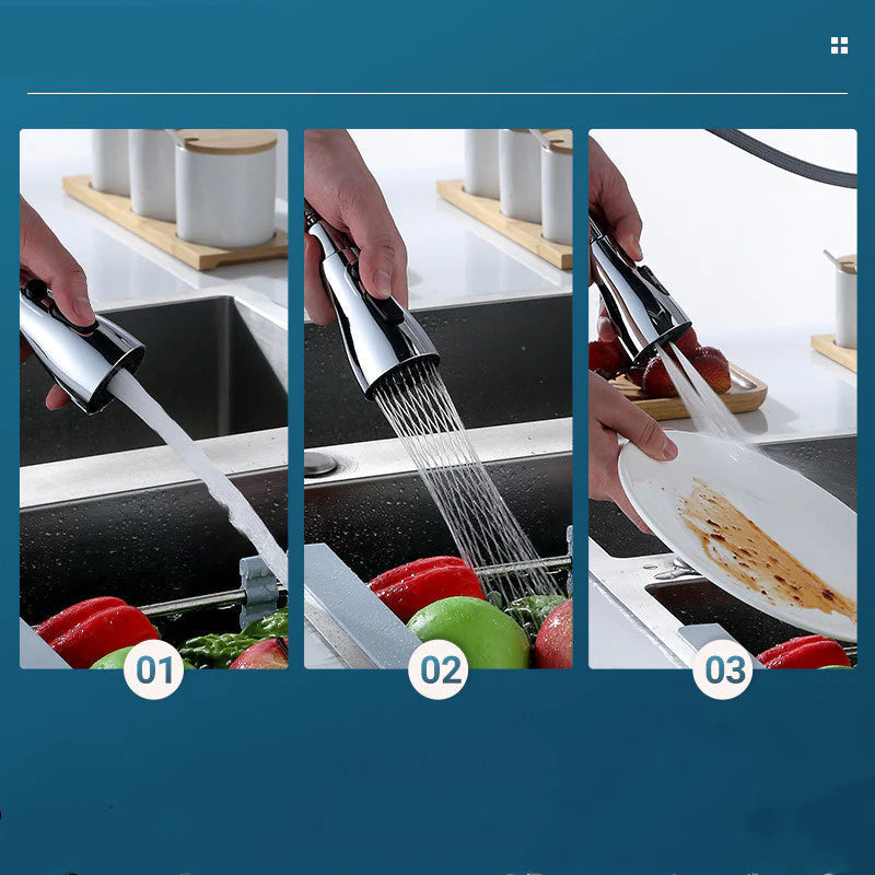 💧🔄 360° rotating high-pressure tap with adapter - flexible water flow for easier cleaning 🚰✨
