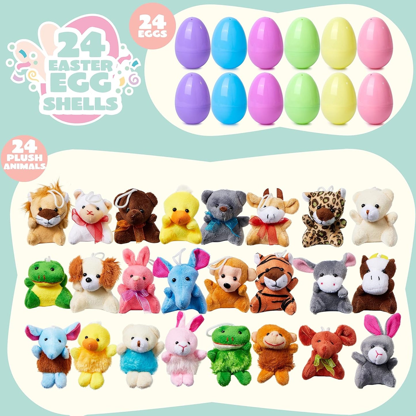🔥Last Day Special Price !!⚡50K+ SOLD🎁12/24PCS Easter Eggs Prefilled Slow Rising Squishy Toys