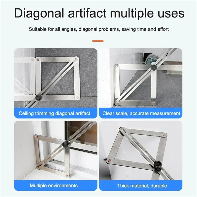 📐 Save 50%! 🔥 Woodworking Diagonal Ruler – Multifunctional, precise & sturdy ✨
