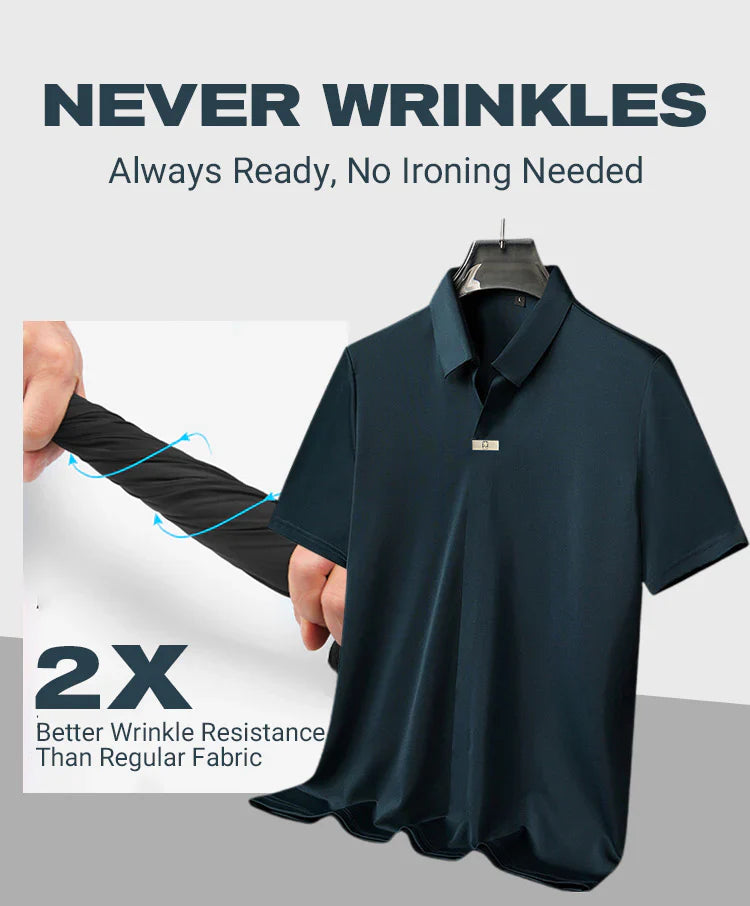 🎁Hot Sale 55% OFF⏳Men’s Casual Lapel Breathable Wrinkle-free T-shirt
