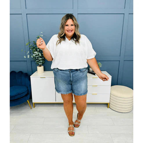 🥳SUMMER HOT SALE🥳💞50K+ SOLD!💥50% OFF! 🔥High Rise Frayed Hem Cut Off Jean Shorts