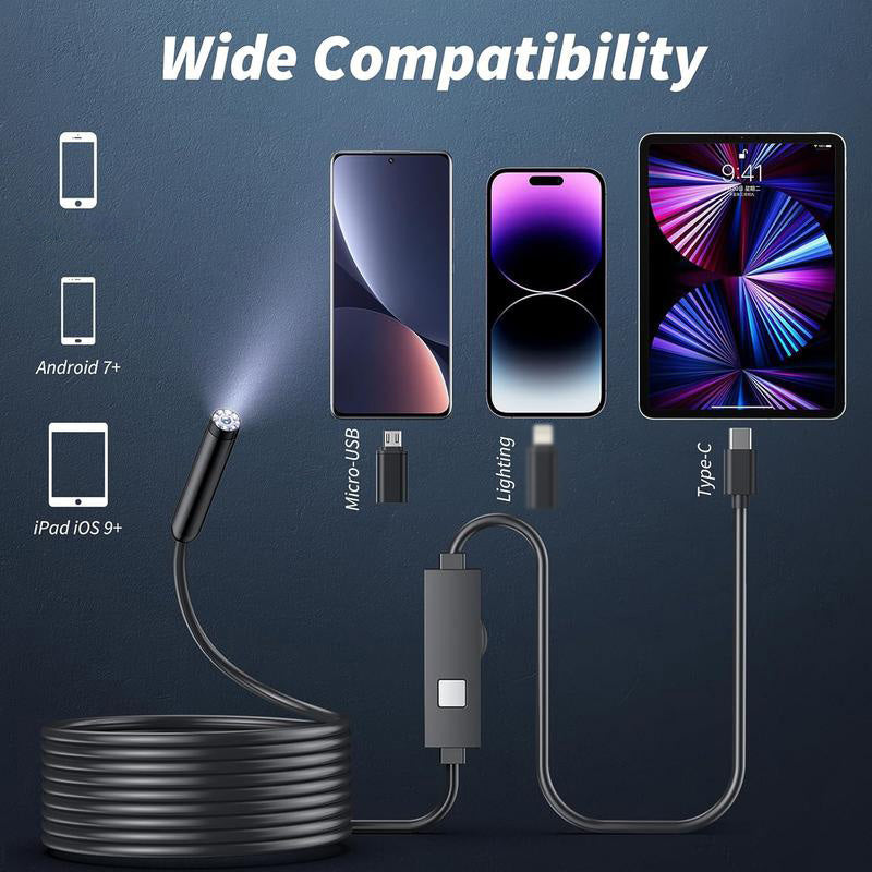 📱🔍 50% OFF! Waterproof HD Endoscope Camera – 200W HD, 8mm probe. Type-C/Micro/Lightning – plug & play with 99% phones. Ideal for tight spaces! 🔌✨