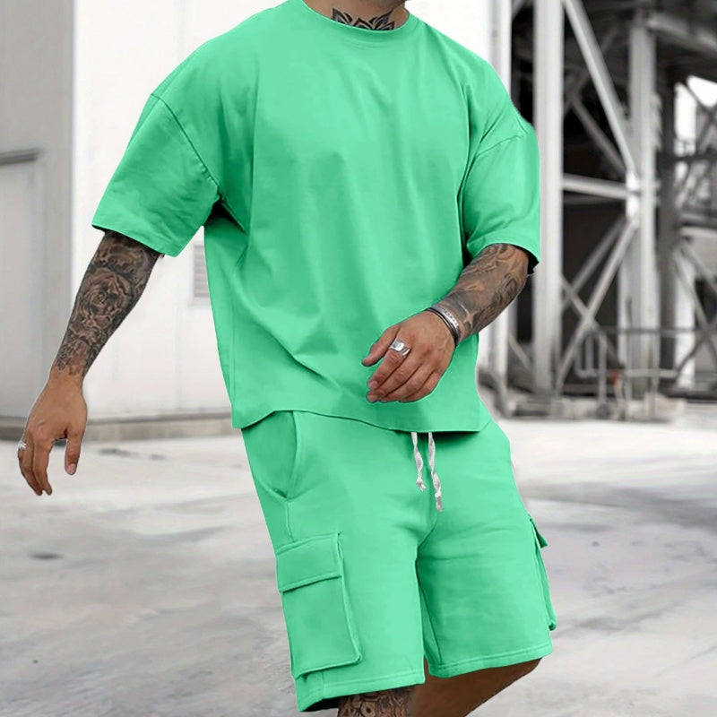 Men's Casual Short Sleeve T-Shirt Shorts Set