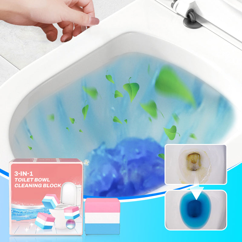 💥3-in-1 Toilet Bowl Cleaning Block – Deodorizes, Cleans, Sterilizes
