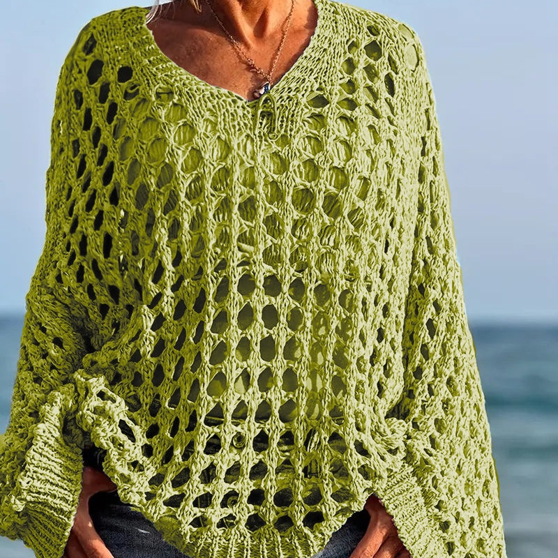 👚 49% OFF NOW! 🌸 Women's Crochet Knit Top – Stylish Open-Knit, Relaxed Fit & Breathable ☀️