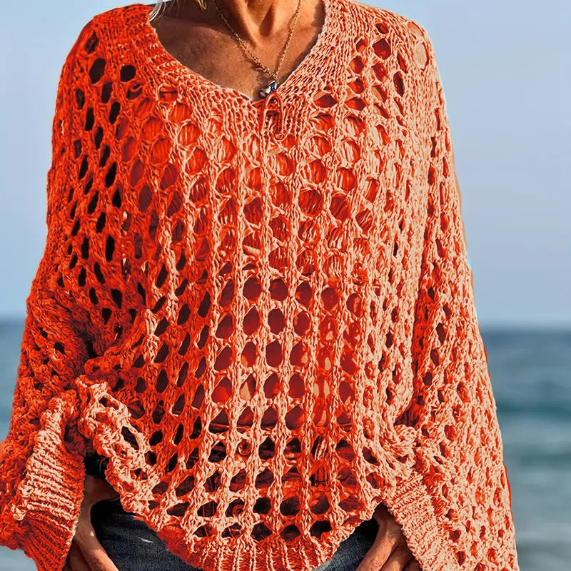 👚 49% OFF NOW! 🌸 Women's Crochet Knit Top – Stylish Open-Knit, Relaxed Fit & Breathable ☀️