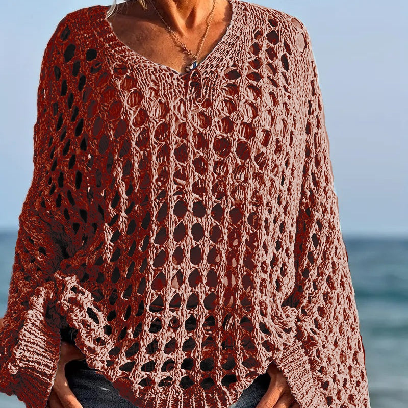 👚 49% OFF NOW! 🌸 Women's Crochet Knit Top – Stylish Open-Knit, Relaxed Fit & Breathable ☀️