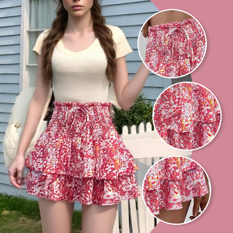😍LAST DAY PROMOTION - 49%OFF💕Lightweight Slimming Floral Ruffle Tiered Skirt✨