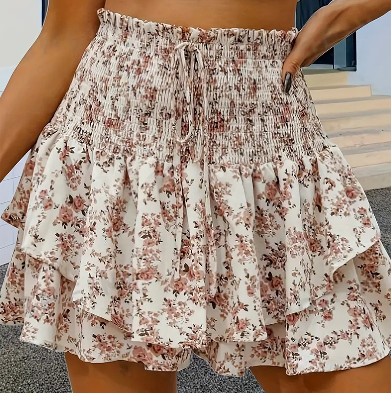 😍LAST DAY PROMOTION - 49%OFF💕Lightweight Slimming Floral Ruffle Tiered Skirt✨