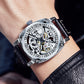 💥Hot Sale 50% Discount⌚Business Fashion Round Dial Leather Strap Analog Mechanical Watch