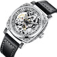 💥Hot Sale 50% Discount⌚Business Fashion Round Dial Leather Strap Analog Mechanical Watch