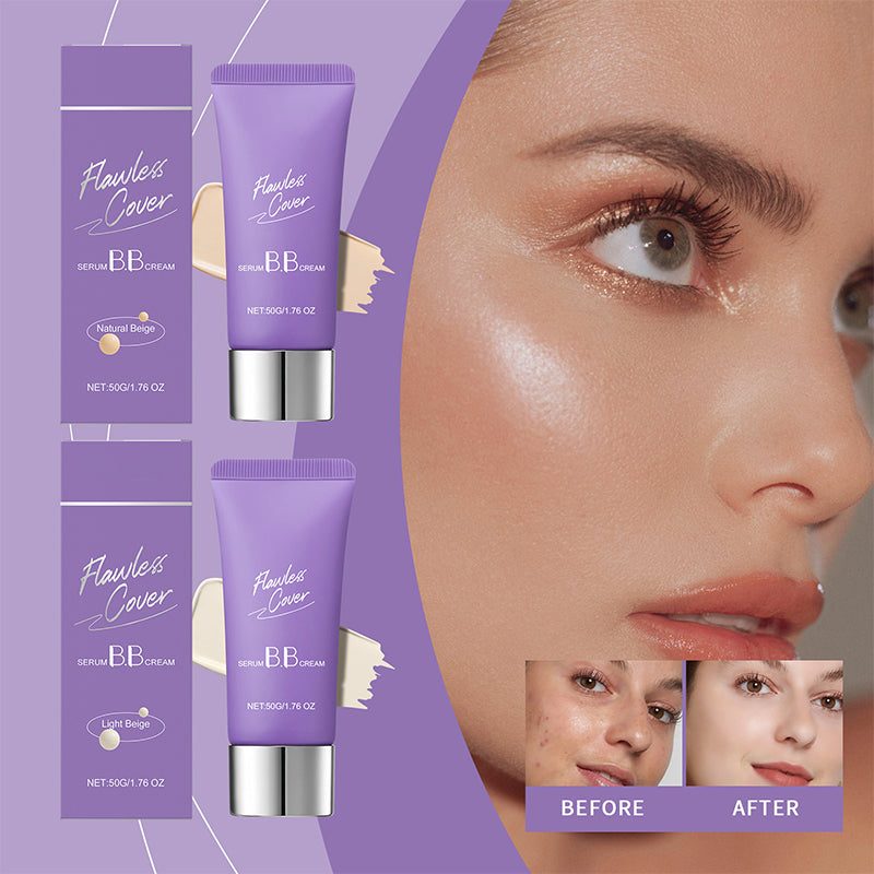 Perfect Cover Serum BB Cream (35ml) - Bifida Ferment Lysate Serum-Infused BB Cream for Anti-Aging Skin Rejuvenation, Skin Tint, Tinted Moisturizer, Skin Care Foundation Makeup,Superfood Complex,Glass Skin CardiBB OGBB PurpleBB