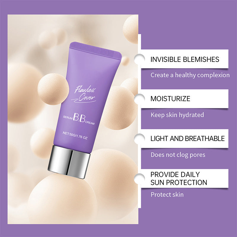 Perfect Cover Serum BB Cream (35ml) - Bifida Ferment Lysate Serum-Infused BB Cream for Anti-Aging Skin Rejuvenation, Skin Tint, Tinted Moisturizer, Skin Care Foundation Makeup,Superfood Complex,Glass Skin CardiBB OGBB PurpleBB