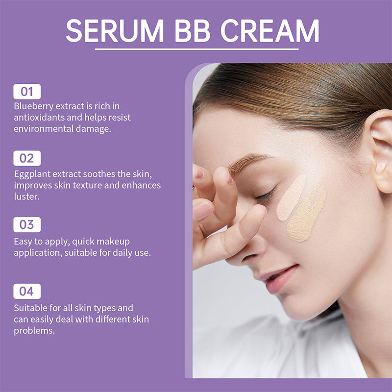 Perfect Cover Serum BB Cream (35ml) - Bifida Ferment Lysate Serum-Infused BB Cream for Anti-Aging Skin Rejuvenation, Skin Tint, Tinted Moisturizer, Skin Care Foundation Makeup,Superfood Complex,Glass Skin CardiBB OGBB PurpleBB