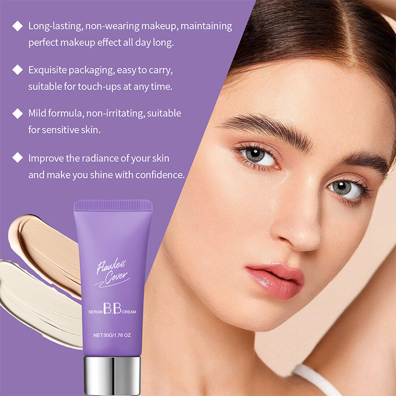 Perfect Cover Serum BB Cream (35ml) - Bifida Ferment Lysate Serum-Infused BB Cream for Anti-Aging Skin Rejuvenation, Skin Tint, Tinted Moisturizer, Skin Care Foundation Makeup,Superfood Complex,Glass Skin CardiBB OGBB PurpleBB