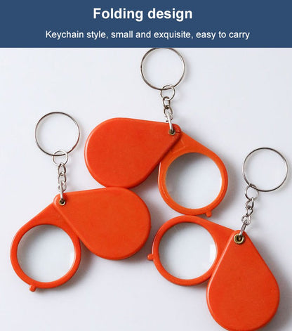 🔍✨Mini Folding Magnifying Glass Key Chain