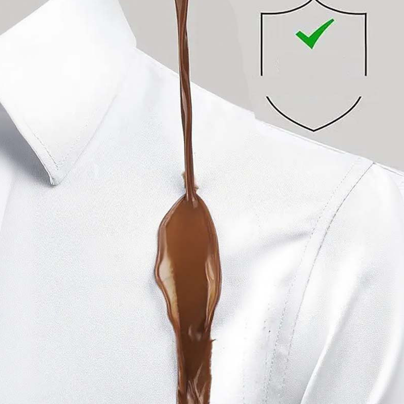 Solid color stain-resistant long-sleeved shirt
