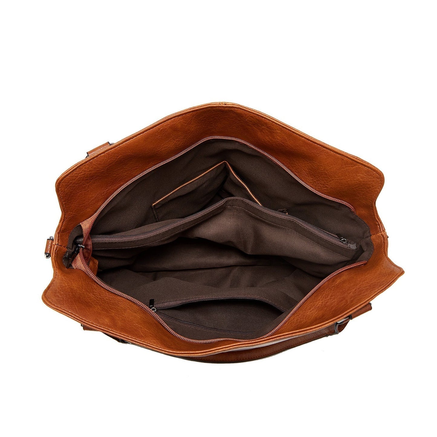 Faux leather shopper, stylish women's shoulder bag with a zipper, trendy wallet set