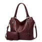 Faux leather shopper, stylish women's shoulder bag with a zipper, trendy wallet set