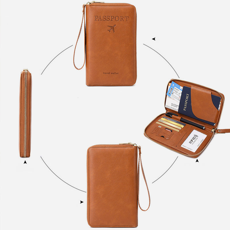 High-quality multifunctional passport holder made of PU leather