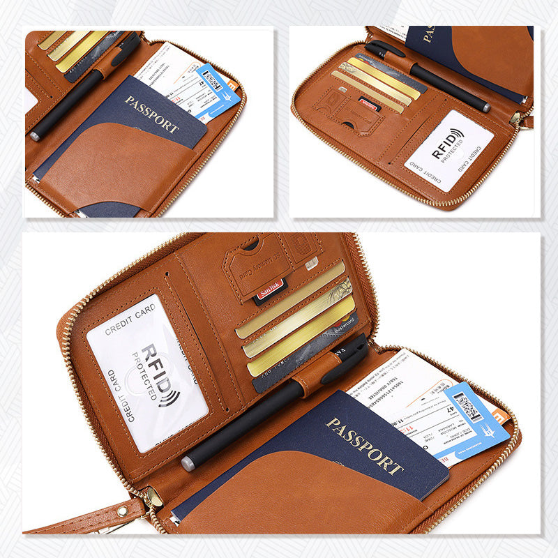 High-quality multifunctional passport holder made of PU leather