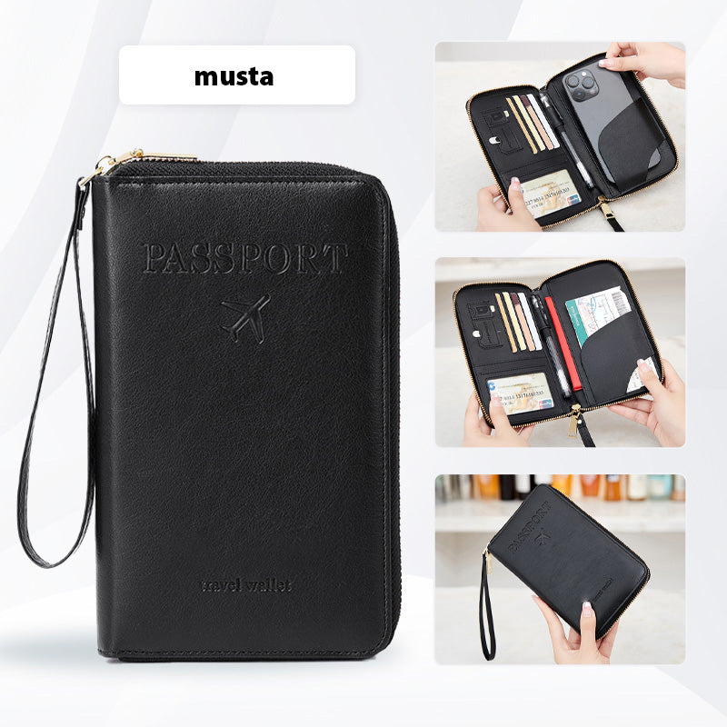 High-quality multifunctional passport holder made of PU leather
