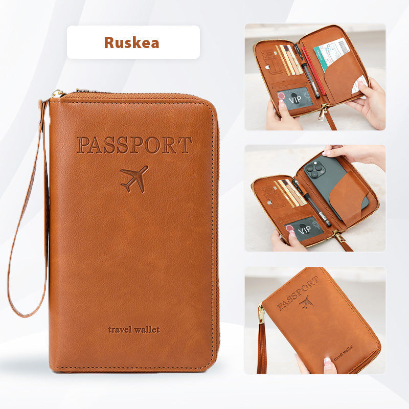 High-quality multifunctional passport holder made of PU leather