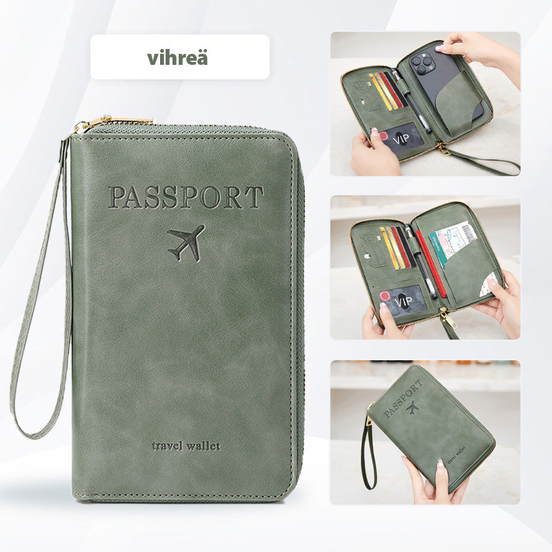 High-quality multifunctional passport holder made of PU leather