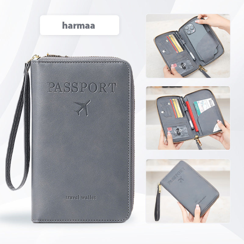 High-quality multifunctional passport holder made of PU leather