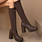 Women's Trendy PU Leather Knee-High Boots