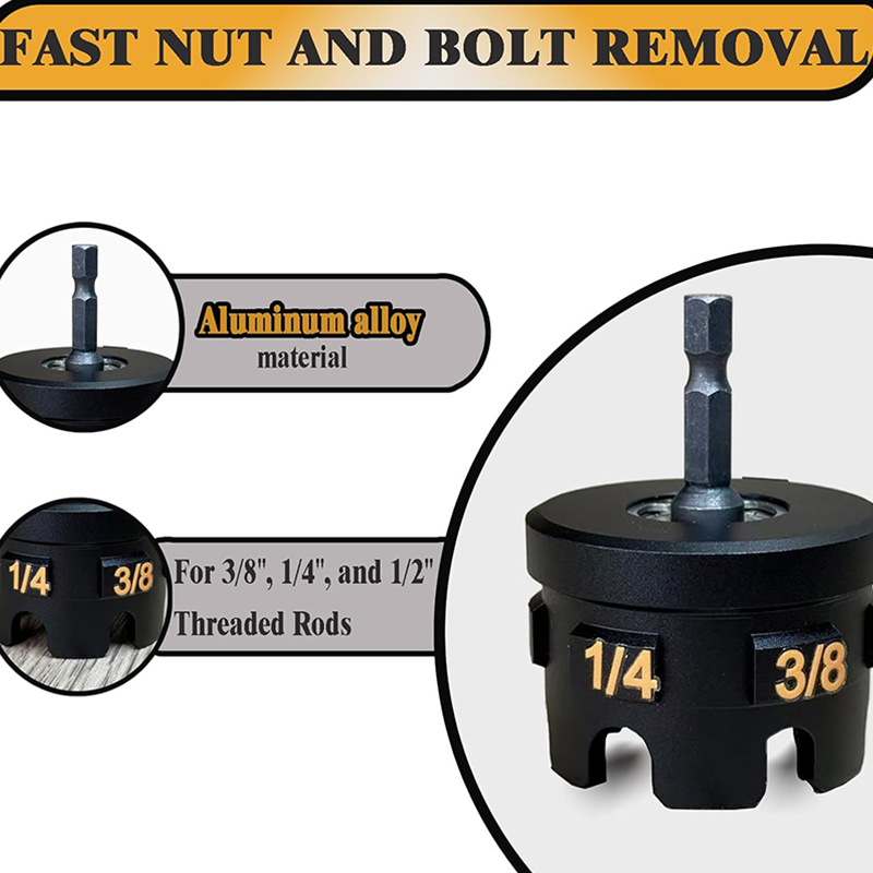 Drill-Ready Nut Tightening & Removal Tool