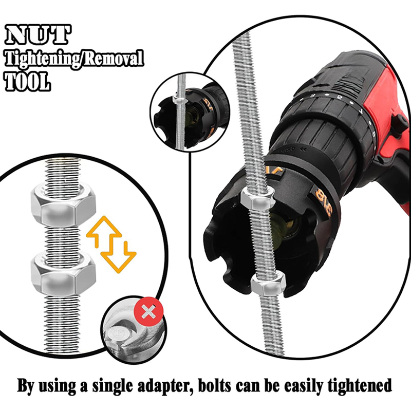 Drill-Ready Nut Tightening & Removal Tool