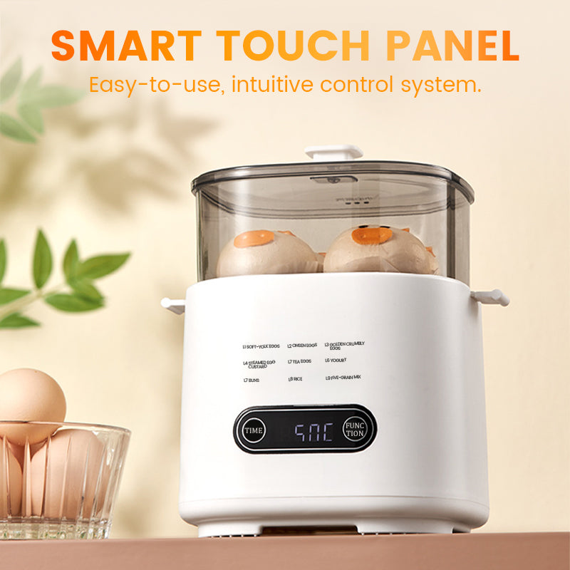 🥳2026 HOT SALE🥳💞50K+ SOLD!🎁✨ 50% OFF! Mini Multi‑Functional Egg Cooker – Smart touch panel, 6‑egg capacity, boils, poaches, scrambles & steams. Perfect for quick breakfasts! 🥚⚡