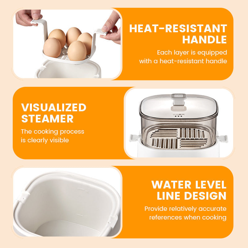 🥳2026 HOT SALE🥳💞50K+ SOLD!🎁✨ 50% OFF! Mini Multi‑Functional Egg Cooker – Smart touch panel, 6‑egg capacity, boils, poaches, scrambles & steams. Perfect for quick breakfasts! 🥚⚡