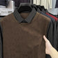 Men's Casual Faux Two-Piece Long-Sleeve Top