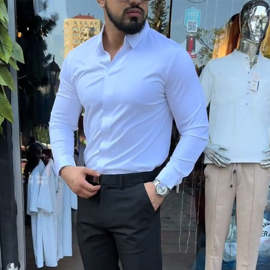 ⏳Fall Limited Edition Collection💥Men's Casual Slim Fit Solid Color Shirt