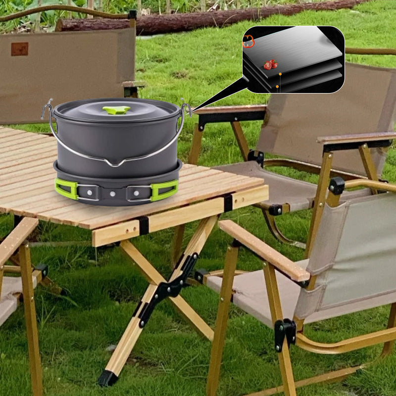 Durable Lightweight Portable Camping Cookware Mess Set