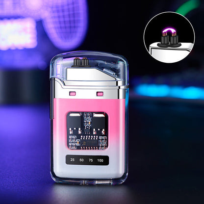 🔥⚡Rechargeable Dual-Arc Windproof Pulse Digital Display Colorful Lighter