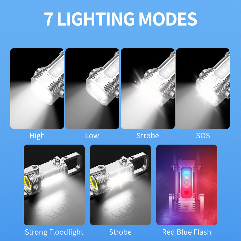Multifunctional Mini Keychain Flashlight with Clip