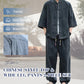 Men's Washed Denim Top & Wide Leg Pants 2-Piece Set