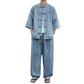 Men's Washed Denim Top & Wide Leg Pants 2-Piece Set