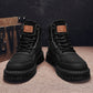 Men's Plush Lace-Up High Top Boots