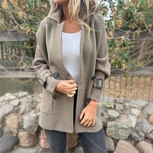 Women’s Mid-Length Lapel Double Breasted Coat