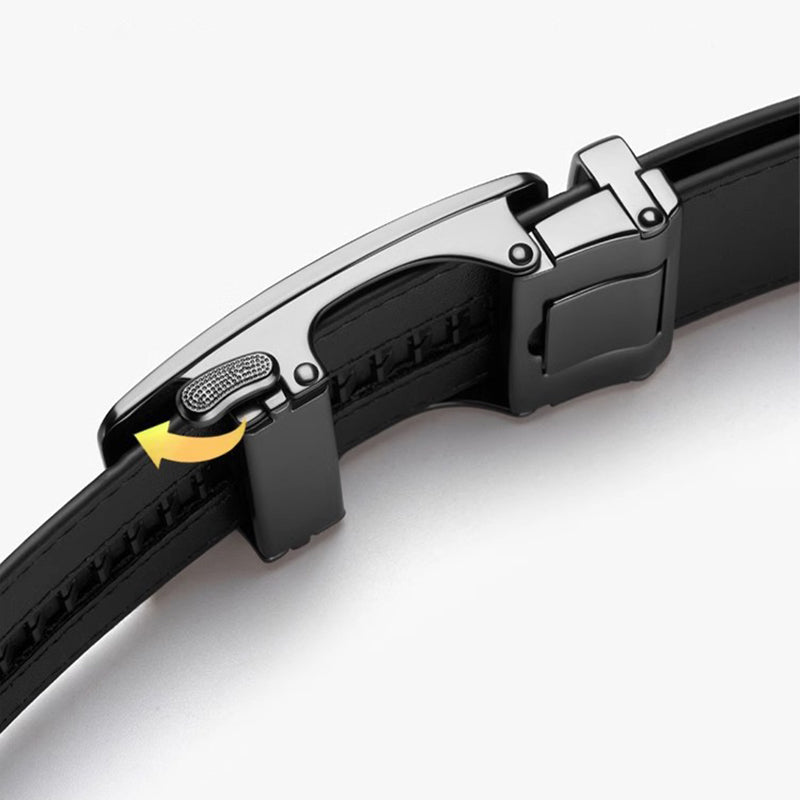 Men's Crocodile Pattern Belt with Automatic Buckle