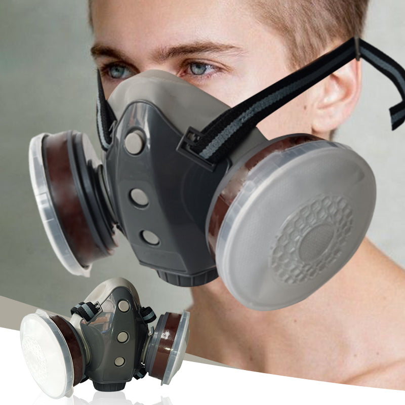 Dust-Proof Integrated Respirator Mask – Dual-Tank Activated Carbon Filters, Industrial-Grade Gas & Dust Protection 🛡️🔥
